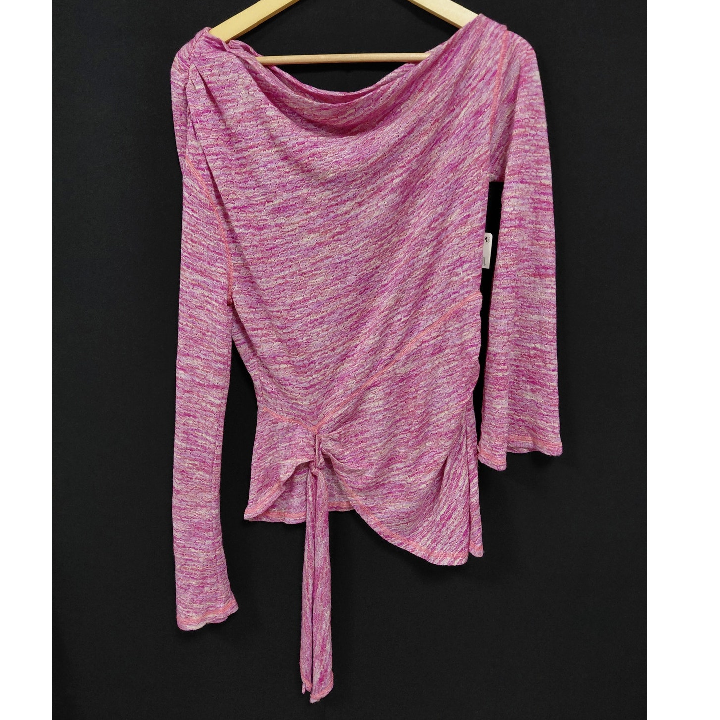 Nwt Free People Pink Knit Top Solid Long Sleeve Women Size M